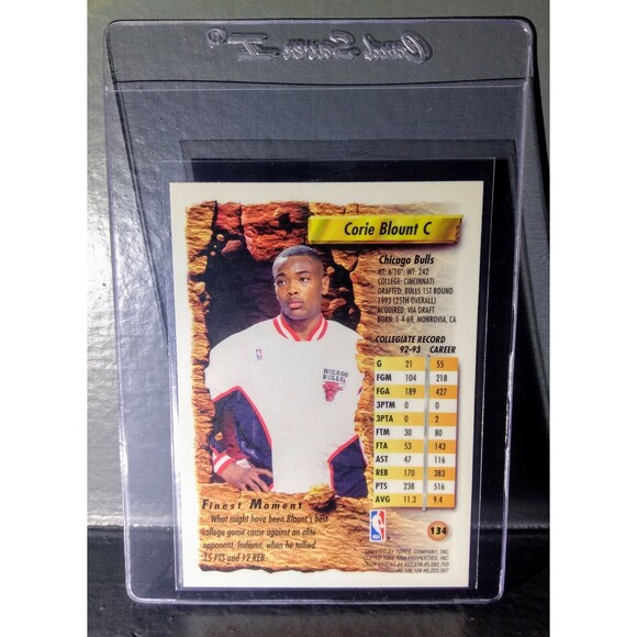 1993-94 Topps Finest Corie Blount #134 Rookie Basketball Card - Picture 2 of 2